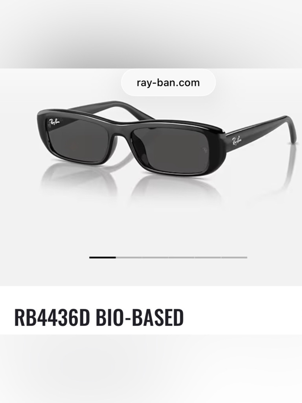 Ray Ban RB4436D, Polished Black frame, Dark Grey lenses, low bridge fit, New